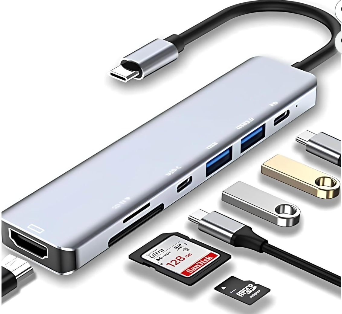 Adaptador Hub 7 em 1 USB-C Premium HDMI 4K