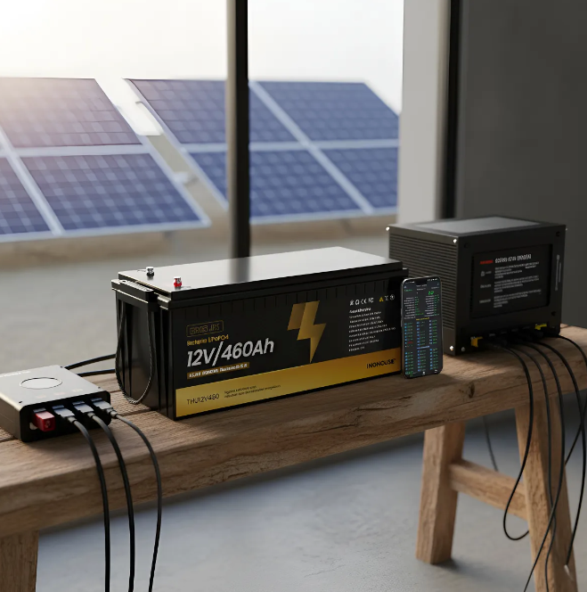 Bateria Solar 12v 460ah Lifepo4 5,88kwh Bms Bluetooth Ip65
