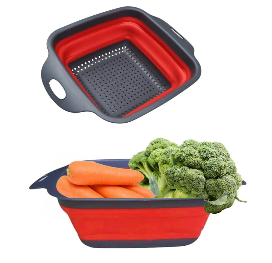 Escorredor De Silicone Retrátil Macarrão Legumes Dobrável