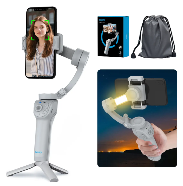 Gimbal Estabilizador Com 3 Eixos Celular Tokqi M01 Portátil