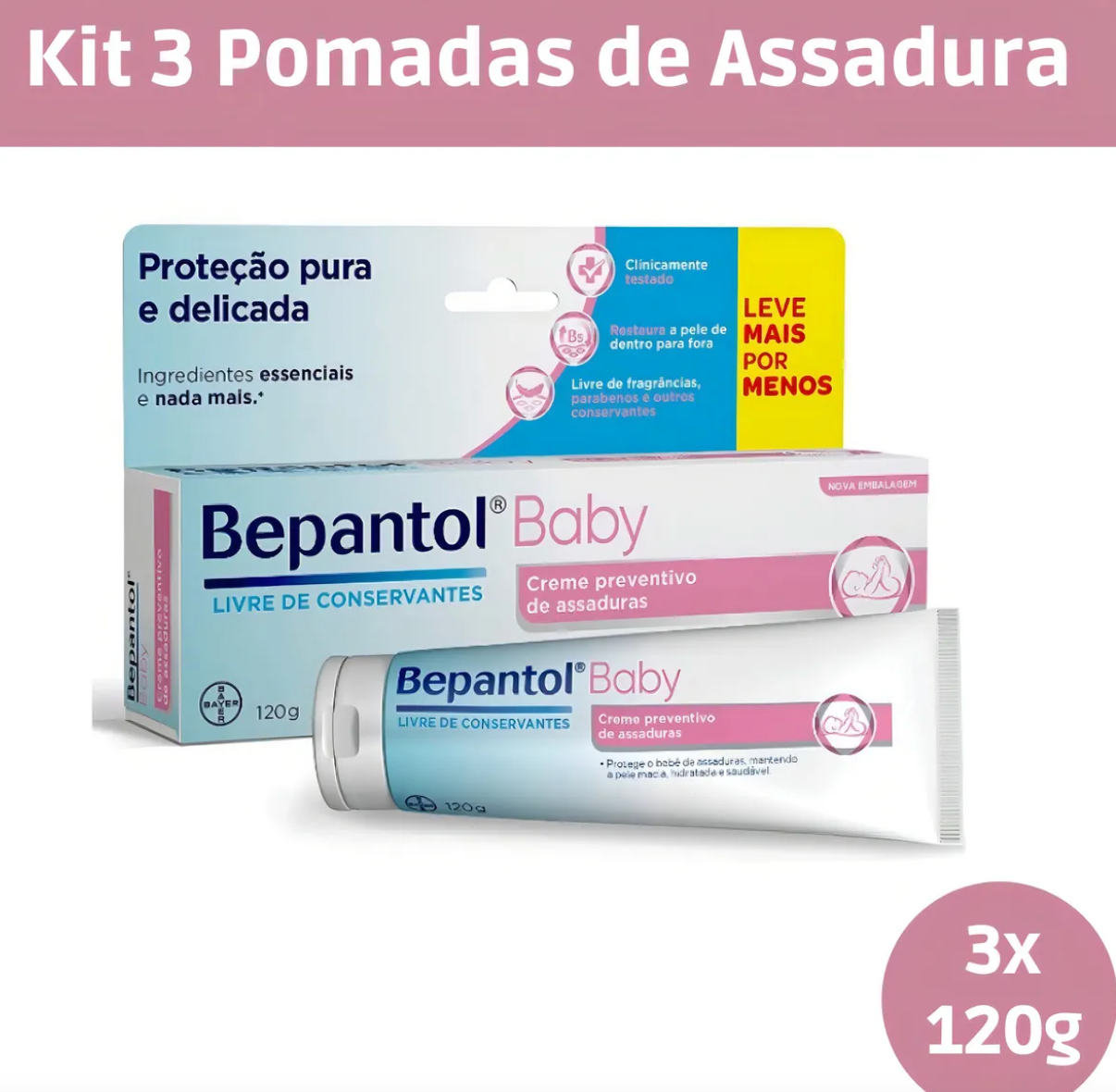 Kit 3 Bepantol Baby