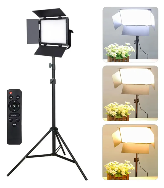 Kit De Iluminação Led Foto Vídeo + Controle Tripé 2m Bivolt