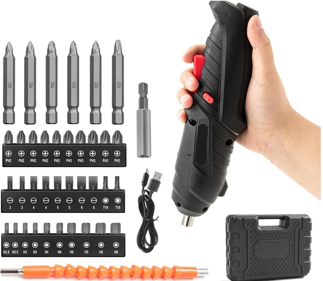 Kit Parafusadeira e Furadeira 3.6V com 47 peças