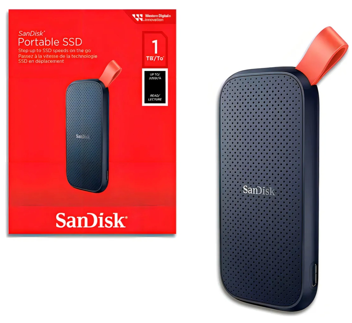 Ssd Externo 1tb Sandisk Disco Sólido Sdssde-30 Cor Preto