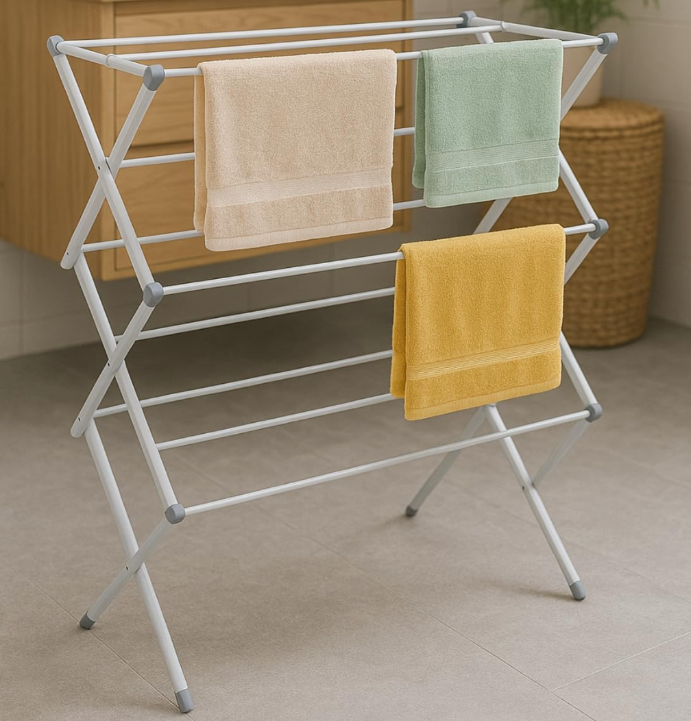 Varal Vertical De Chão Retrátil Dobrável 3 Andares